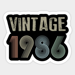 Vintage 1986 34th Birthday Gift Men Women Sticker